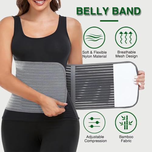 Faja postparto de compresión abdominal ajustable gris miniatura 4