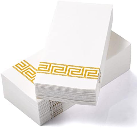 LEKOCH 100 pcs White Paper Hand Towels Disposable Linen Feel Paper Napkins for Wedding Parties Christmas 43*30