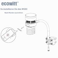 ECOWITT 5-in-1-Ultraschall-Wettersensor WS80, kabelloser Außensensor, Windgeschwindigkeit/-richtung, Temperatur/Luftfeuchtigkeit, Sonneneinstrahlung und UV-Licht, Zubehör – Ansicht 5