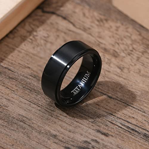 Anillos de boda de titanio negro mate de 8 mm sin arañazos y muy cómodo 3