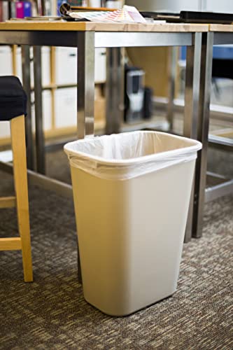 Image of Rubbermaid Commercial Products 41QT /10.25 GAL Wastebasket Trash Container, for Home /Office /Under Desk, Beige (FG295700BEIG) (Pack of 3)