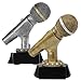 Decade Awards Silver Microphone Trophy - Celebrate Their Voice with This Mic Award for Announcer, DJ, Karaoke or Singing - Engraved Plate on Request (6 Inch Tall)