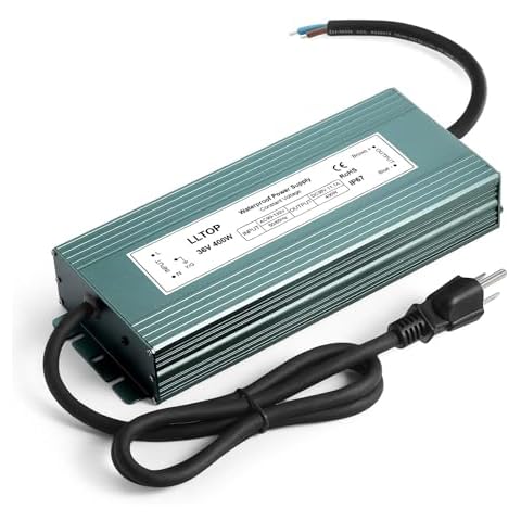 LLTOP 36v DC Power Supply 400w 11.1A Waterproof AC110v/120v to 36vdc Converter Constant Voltage Outdoor Transformer for Pump Humidifier LED Lights Cover