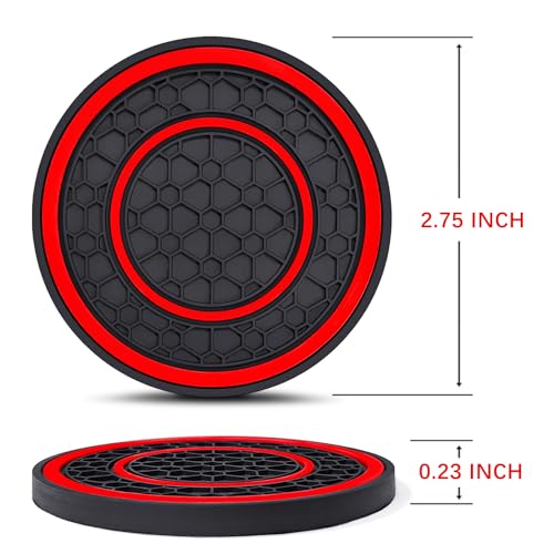 Portavasos para auto Auprite silicona 4 piezas rojo miniatura 2