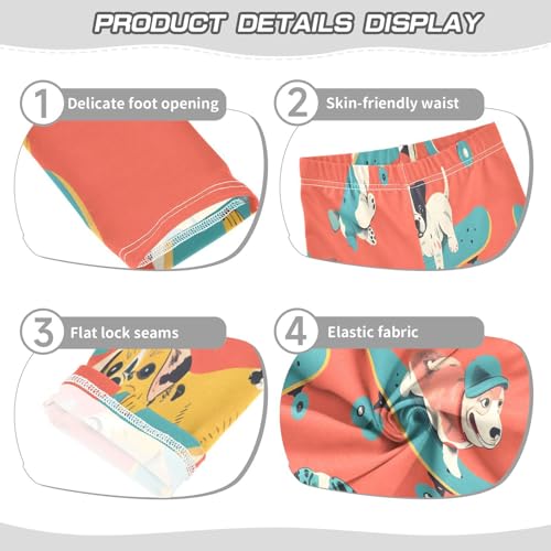 Bolaz Toddler Girls Leggings Printed Yoga Pants Leggings Dogs Riding Skateboard for Kids3