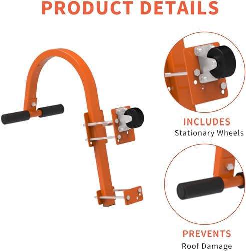 Yoving Ladder dakhaken 2-pack met vaste wielen en rubberen handgreep T-bar om beschadigingen van het dak te voorkomen, ladderstabilisator voor dak, voor gebruik met verlengladders - Afbeelding 3