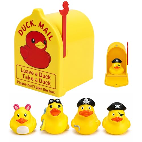 Magnetic Cruise Duck MailboxWall Mount Cruising Duck Exchange Box with 4 Pcs Ducks Solid Hold Mini Mailbox for Cruise Ship Door Decorations Essentials for Cruise Ship Hiding Duck(Not 3D Printing)