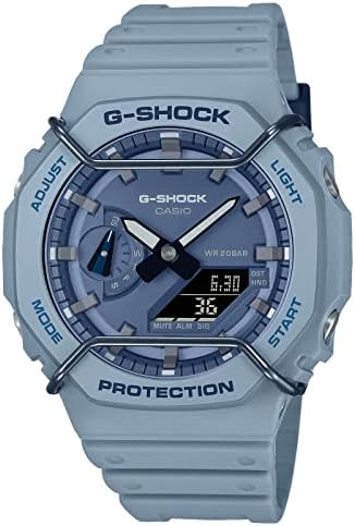 CASIO G-SHOCK GA-2100AS グレー/ブルー G-Shock GA2100PT-2A face de fio tom sobre tom azul Casioak, Azul