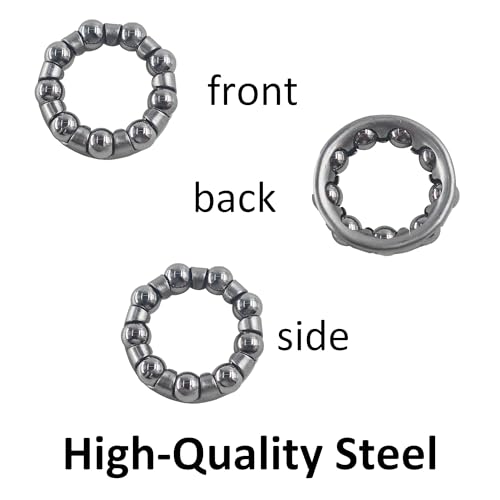 Runseaway 4Pcs Bike Ball Bearing Retainer Replacement, 5/21\" x 7 Balls Crank Bearings Repair Accessories for Bicycle Rear Wheel, Mountain Bikes, Kids\' Bicycles - Thumbnail 4