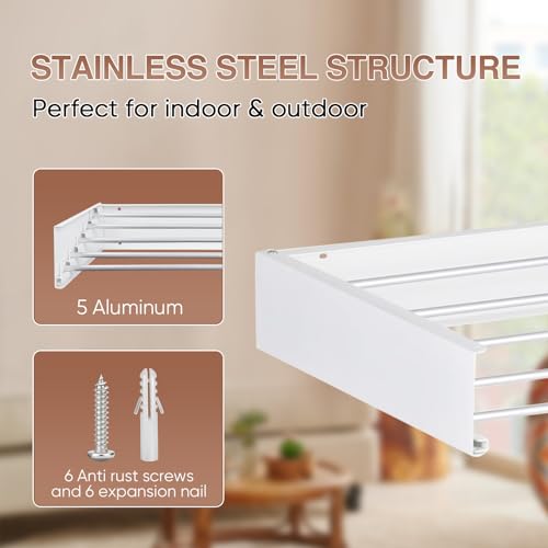 Wall-Mounted-Clothes-Drying-Rack-315-Wide-Foldable-Laundry-Hanger-Dryer-Rack-Collapsible-Hanging-Drying-RacksClothes-Drying-Rack-OutdoorsDrying-Rack-Wall-Mounted Wall Mounted Clothes Drying Rack 315 Wide Foldable Laundry Hanger Dryer Rack Collapsible Hanging Drying RacksClothes Drying Rack OutdoorsDrying Rack Wall Mounted