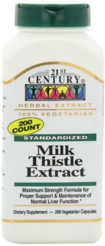 21st Century Standardized Herbal Extract Capsules, Milk Thistle Extract, Maximum Strength, 200-Count Bottles (Pack of 2) 21st Century Standardized Herbal Extract Capsules, Milk Thistle Extract, Maximum Strength, 200-Count Bottles (Pack of 2)