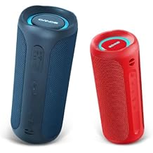 Portable Speaker, Wireless Bluetooth Speaker, IPX7 Waterproof, 25W Loud Stereo Sound, Bassboom Technology, Built-in Mic, 16H Playtime with Lights for Home Outdoor