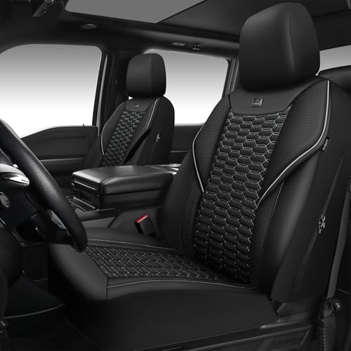 Image of CAR PASS 3D Foam Mesh Leather Car Seat Covers Front Seats, Air Cool Mesh Front Seat Covers for Car, Universal Fit for SUV Truck Sedan Automotive, Armrest Airbag Compatible, Black and Gray
