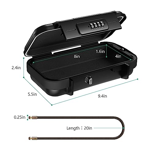 Coffre-fort portable avec combinaison à 4 chiffres étui solide de voyage