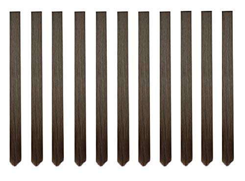Beaute Galleria Bundle 11 Pieces Single Color 21 Inches Straight Party Highlights Clip In Synthetic Hair Extensions Cosplay Comic Con Halloween Costume (Dark Brown)