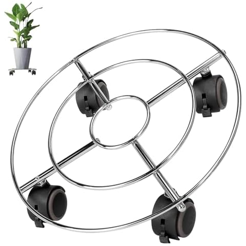 SI FANG Round Plant Caddy with Wheels Cover