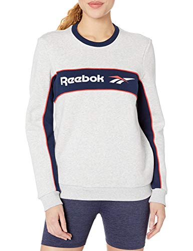 Reebok Classic Linear Crewneck, Light Grey Heather, 2XS