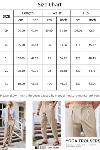 Mens Casual Pants Elastic Waist Beach Yoga Trousers Lightweight Loose Fit Pleated Slacks Summer2