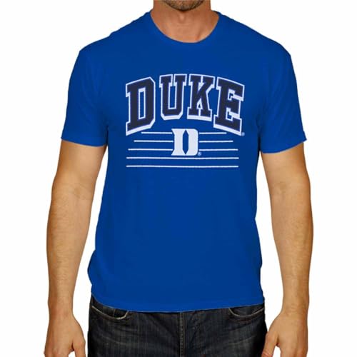 Campus Colors NCAA Adult Unisex Overtime Classics T-Shirt, Tag-Less Ringspun Cotton, Short Sleeve College Tees (Duke Blue Devils - Royal, Medium)