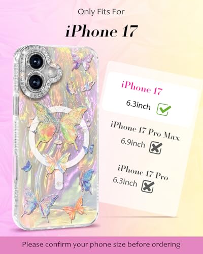 Coque iPhone 17 anti-choc esthétique papillon avec protection objectif - 2