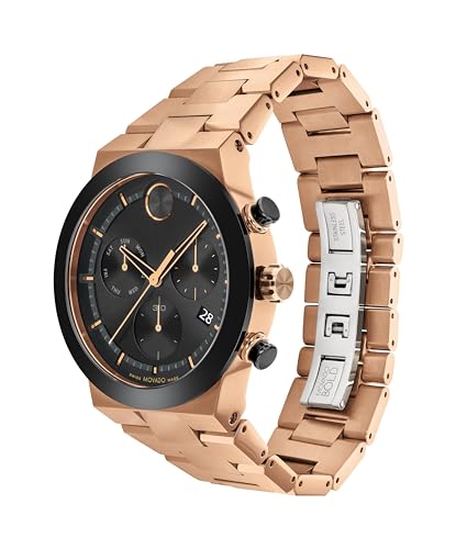 Movado Bold Fusion Men's Watch - Swiss Quartz Chronograph Movement, Stainless Steel Link Bracelet - 5 ATM Water Resistance - Luxury Fashion Timepiece for Him - 44mm2