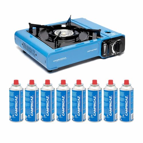 Image of CAMPINGAZ Camp Bistro with CP250 Portable Gas Cartridge - Pack of 4 (Blue, 33 x 28 x 9 cm)