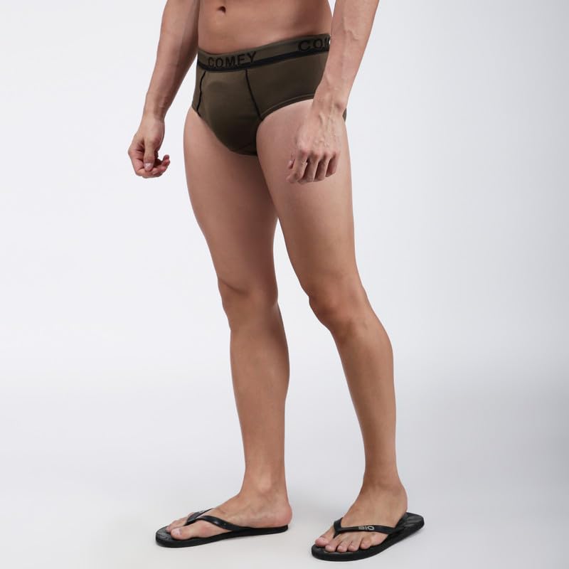 Image of Amul Comfy Men's Solid Cotton Briefs with Soft Waistband (Color Smoke Grey)