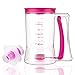 Homeries Pancake & Cupcake Batter Dispenser Tool With Measuring Label. Perfect for Pancakes, Cupcakes, Waffles, Muffin Mix, Crepes, Cakes, Cookies, Bonus Cupcake Plunger