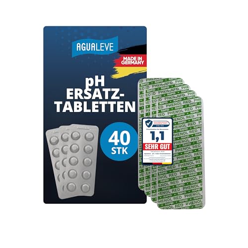 AGUALEVE® 40 pH-Wert (Phenol red) Rapid Pool Testtabletten | für Poolwasser-Schütteltest | Markenqualität Made in Germany | mit gratis digitalem Poolpflegeguide