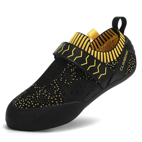 ZHENSI Zapatos De Escalada para Hombres Y Mujeres Ligeros para Principiantes En Interiores De Malla Antideslizante,Negro,36 EU