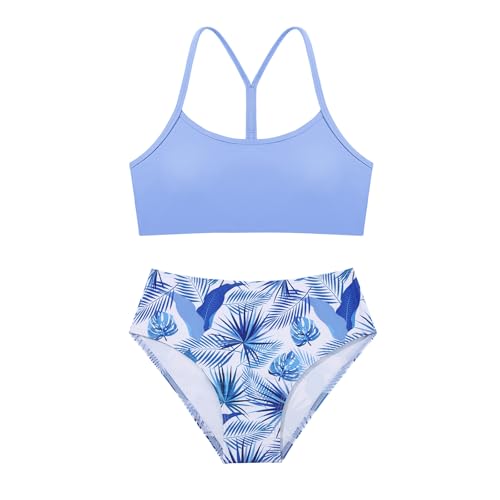 Image of Weixinbuy Girls Swimsuits Bikini Set Kids Bathing Suit Bikini Top Bottom 2Pcs Teen Girls' Swimwear Set