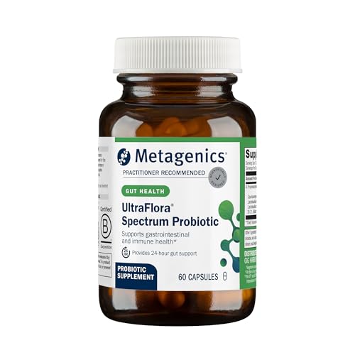 Metagenics UltraFlora Spectrum - Shelf-Stable Probiotic for Gut & Digestive Wellness, Healthy Microbiome & Flora Support* - Non-GMO & Gluten-Free - 2-Month Supply - 60 Capsules