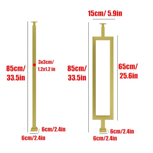 Tralki schodowe z kutego żelaza, odporne na rdzę, kwadratowe wrzeciona 3 x 3 cm, zestaw do użytku wewnątrz i na zewnątrz, lekkie i wytrzymałe, regulacja kąta