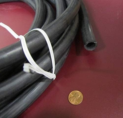 Acid Resistant Black Neoprene Round Tubing 80A .750" (3/4") OD x .500" (1/2") ID x 100 Ft. Length 1 Roll