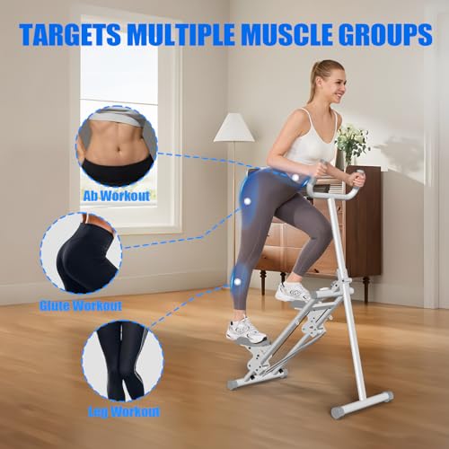 YYJO Stair Stepper for Home, 3 Adjustable Resistance, Stepper with Handlebar Foldable Stepper Vertical Climber Cardio Exercise Machine White by YYJO - Image 2