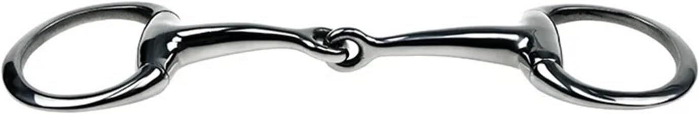 Horse Tie Rings Stainless Steel Horse Gag Eggbutt Bit Snaffle Oval Link Mouthpiece Training Equestrian Equipment for Stables/Pastures/Livestock & Farm Use(BT0314-135)