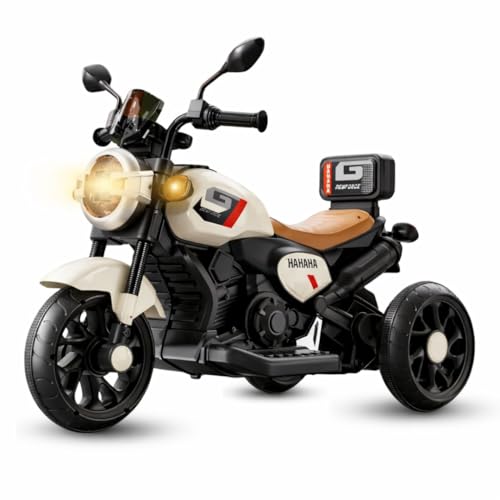 Image of Kids Electric Ride-On Bike with LED Headlight, Music & 3-Wheel Stability, Battery Powered Motorcycle Toy for Boys & Girls (Ages 1-4 Years)