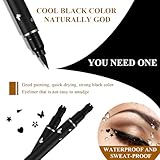 gaubss 5PCS Double-headed Black Liquid Eyeliner Stamp, Waterproof, Perfect for Beginners and Eye Make-Up Lovers (Triangle, Heart, Star, Flower, Butterfly) - Image 5