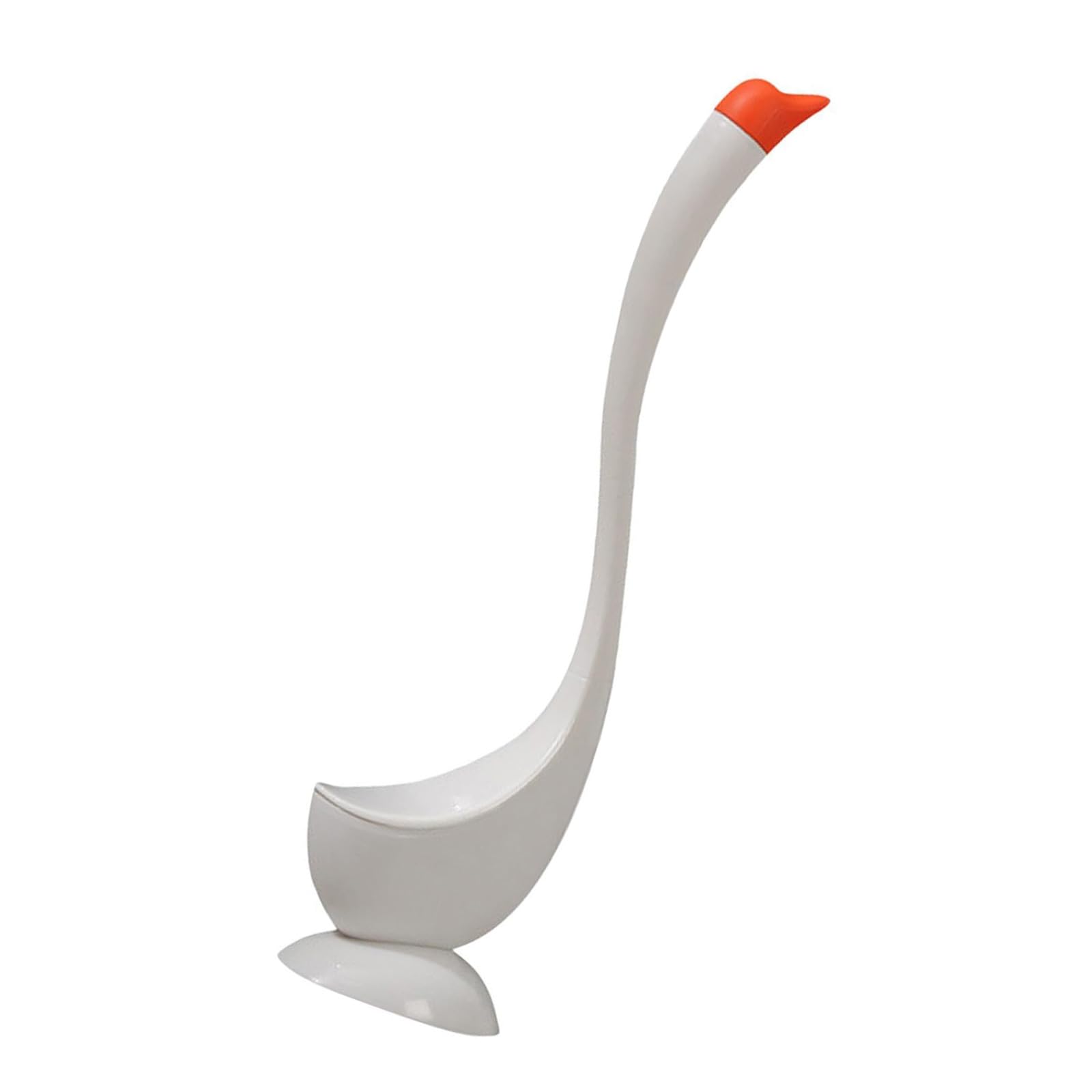Pangboer White Bird Shape Toilet Brush With Holder & Extended Handle Plunger Set Soft Dense Bristles For Bathroom Dir