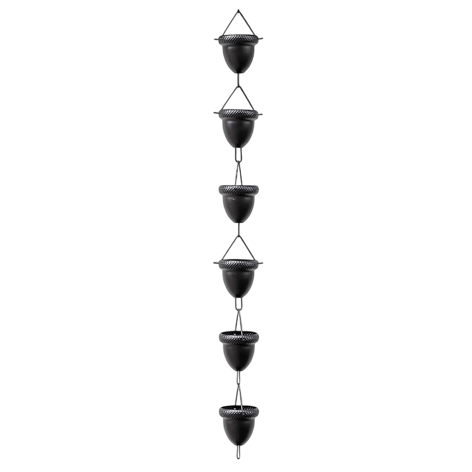 Chaînes de pluie pour l'extérieur décoration de jardin plaqué rouille 8 glands