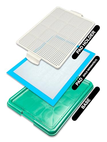 Pets-N-Me Dog Pee Pad Holder, Puppy Potty Training Tray 22.5”X16.5” for Small Dogs (Green)