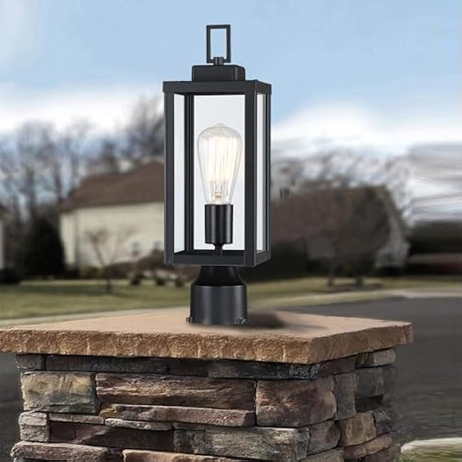 WISBEAM Outdoor Post Light Pole Light Outdoor Post Lantern 16.5inch 60W Max