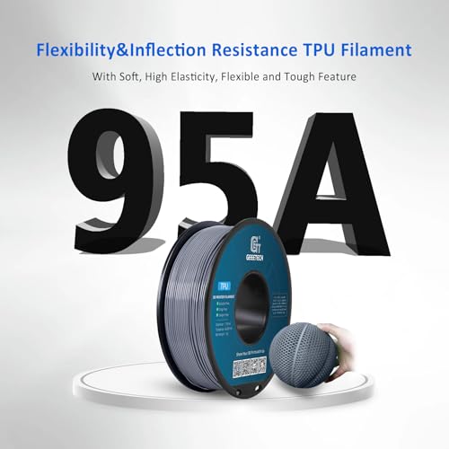 Image of Geeetech TPU Filament 1.75mm, Shore 95A Flexible 3D Printer Filament with High Elasticity, 1KG (2.2lbs) Spool, Dimensional Accuracy ±0.03mm, Fits Most FDM Printers (Clear Silver)