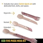 UCO Recycled ECO 5-Piece Camping Mess Kit with Bowl, Plate, Switch Spork Utensil Set - Image 6