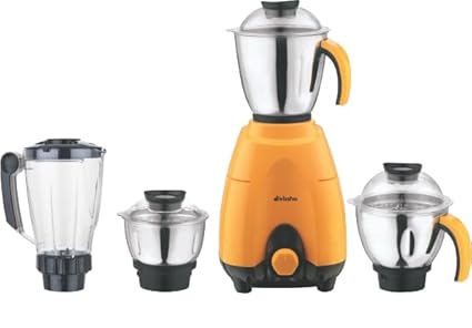 DIVISSHA MIXER GRINDER PRINCESS 750 watt DM-754A heavy duty motor with 4 S. S. Jars (1 Wet Jar, 1 Dry Jar, 1 Chutney Jar AND 1 Juice jar) | 2 Year Motor Warranty