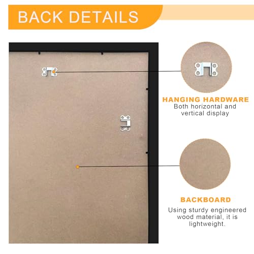 Image of BESCRCL 27x40 Poster Frame for Wall Display with HD Plexiglas, Engineered Wood for 27 x 40 Picture, Black, 1 Pack