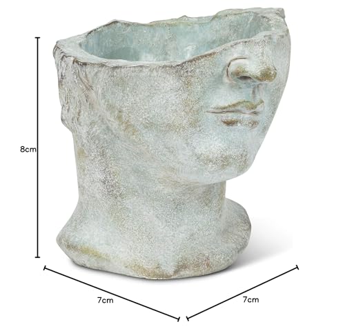 Image of Abbott Collection Athens Half Male Face Planter | Cement, Gray, 7 inchH