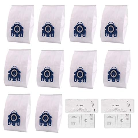 Rediboom 10-Pack Replacement Dustbags for Miele HyClean GN 3D Efficiency Vacuum Bags, fit Miele S400 S600 S800 S2000,S5000,S8000 Series + 2pcs AirClean Filter Cover
