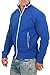 Happy Clothing Herren Sweatjacke Blau Größe 5XL - sportliche Trainingsjacke ohne Kapuze mit Stehkragen & Reißverschluss, weiches Innenfutter, Bequeme gestreifte Übergangsjacke für Freizeit und Beruf