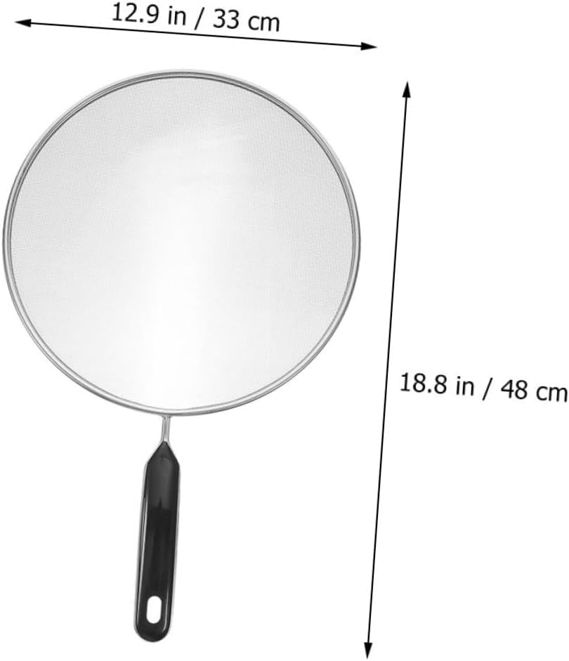 PRETYZOOM Stainless Steel Oil-proof Mesh Pot Lid Oil Strainer Pot Cover Frying Pan Splatter Guard